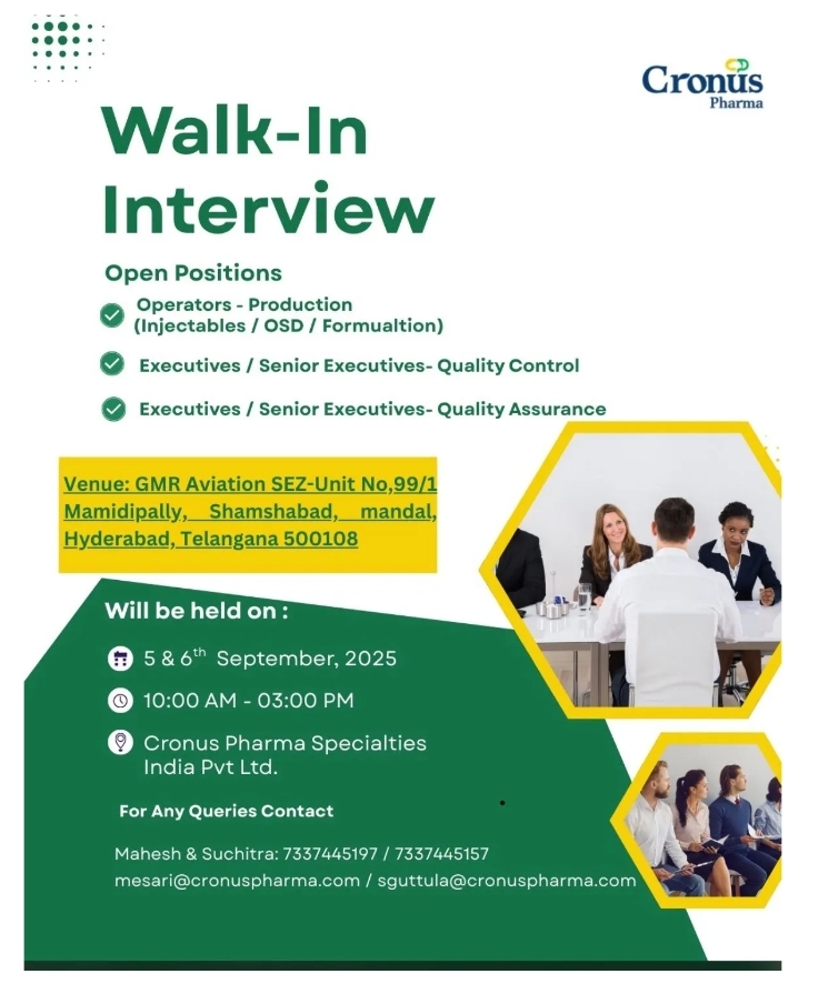 Cronus pharma jobs interview 2025
