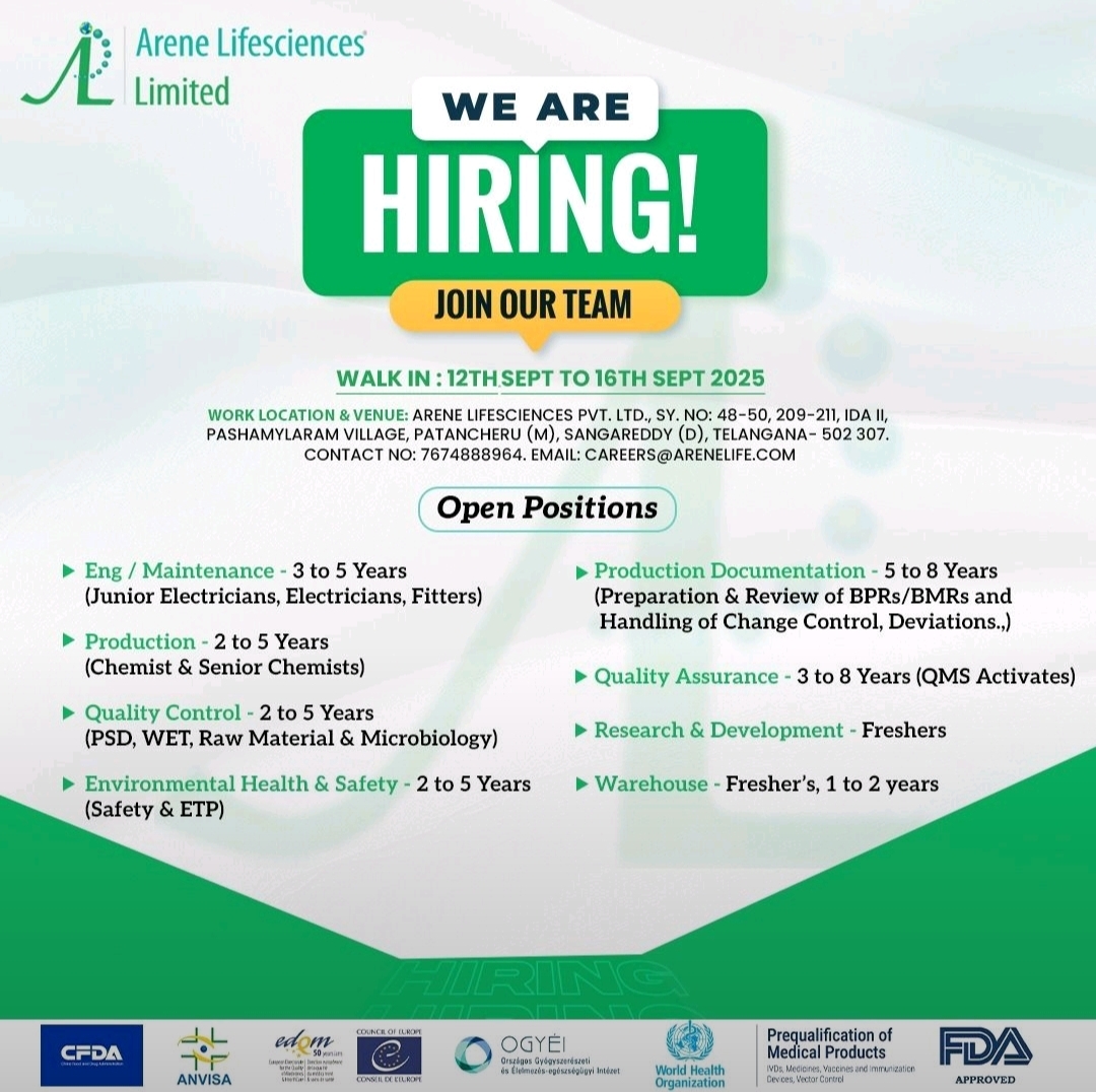 Arene Pharma Jobs 2025
