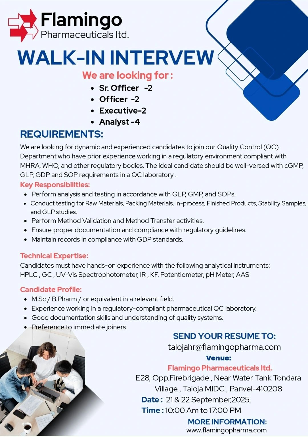 Flamingo Pharma jobs in Taloja